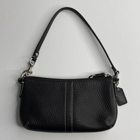 COACH Legacy Black Pebble Leather Wristlet - Picture 3 of 7